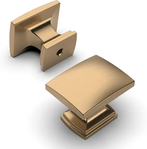 Miniatura 8 de Amerdeco 10-Pack Brushed Satin Nickel Cabinet Knobs & Pulls - 1-1/8 Inch Single Hole Square Drawer Handles for Bathroom Cabinets ZH0011