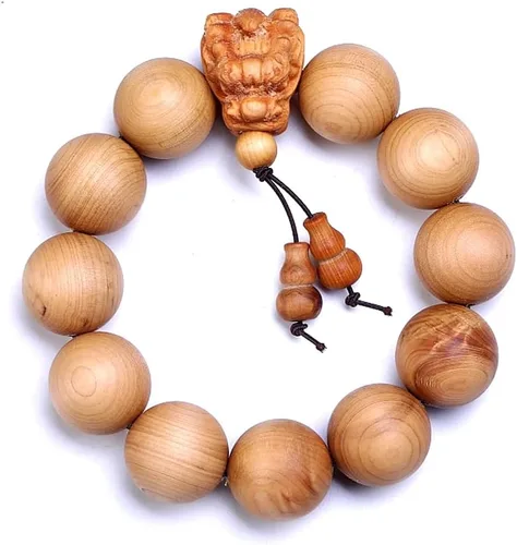 Zen Dear Unisex Thuja Sutchuenensis Wood Beads Wooden Bracelet Necklace Prayer Mala Wristband Bracelet