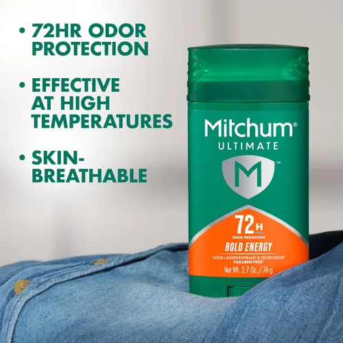 Miniatura 2 de Mitchum Ultimate 72H - Antitranspirante y desodorante para hombre, sólido invisible, energía audaz, paquete de 2