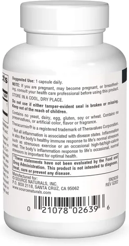 Miniatura 2 de Source Naturals Theracurmin, Apoya la Respuesta Inflamatoria Saludable*, 300 mg - 60 Cápsulas Vegetarianas