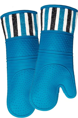 Miniatura 13 de Guantes de horno resistentes al calor de 550 grados, guantes de silicona para horno, 1 par, guantes de horno profesionales extra largos, aptos