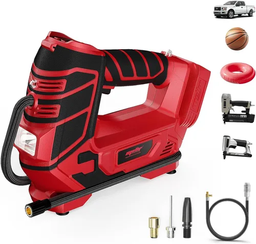 Mellif Inflador de neumáticos portátil y herramienta de aire compatible con batería Milwaukee de 18 V (solo herramienta), herramientas de inflado y