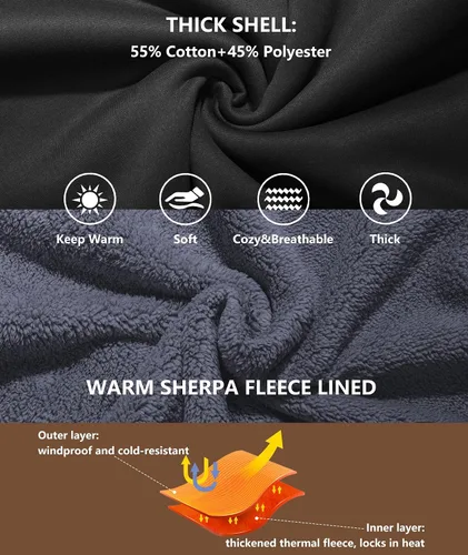 Miniatura 8 de GEEK LIGHTING Sudadera con capucha y cremallera para hombre, forro polar, chaqueta gruesa con capucha para invierno, cálida sudadera atlética