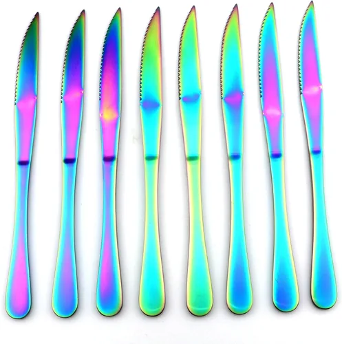Miniatura 9 de Juego de cubiertos Rainbow de acero inoxidable 18/0, 20 piezas, chapado en arco iris mate, para 4 personas