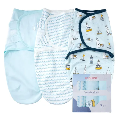 Miniatura 24 de insular Sacos para envolver al bebé, manta para recién nacido y bebé, juego de velcro ajustable para niños y niñas, saco de dormir de algodón suave