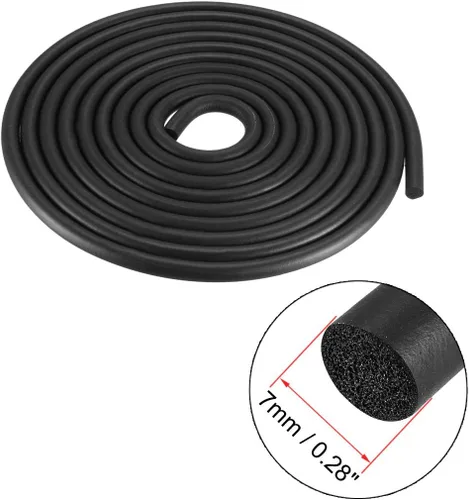 Miniatura 3 de uxcell Tira de tiempo de sello de goma de espuma 0.276 in de diámetro 9.8 ft de largo, color negro