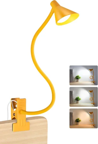 Miniatura 8 de LiFMIRA - Luz con clip USB para leer, luz de lectura con 3 modos de color, 10 niveles de brillo, luz de abrazadera para cuidar los ojos, luz de Negro
