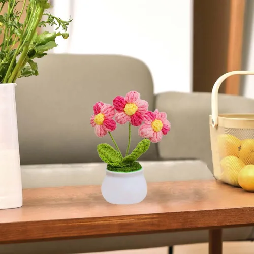 Miniatura 4 de Flores de ganchillo lindas flores para mujeres, flores de punto, regalo para amigos, madre, compañeros de trabajo, San Valentín, graduación, Rosa