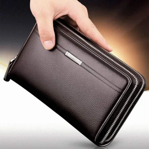 Miniatura 2 de Black Sales Friday Deals - Cartera larga de cuero para hombre, bolsa de mano grande de viaje para negocios, funda para teléfono celular, funda