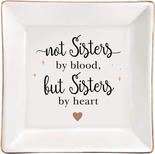 ElegantPark Plato de cerámica para hermana, regalos para hermana de hermana, hermano, amigos, regalos para mejores amigas, regalos de cumpleaños,