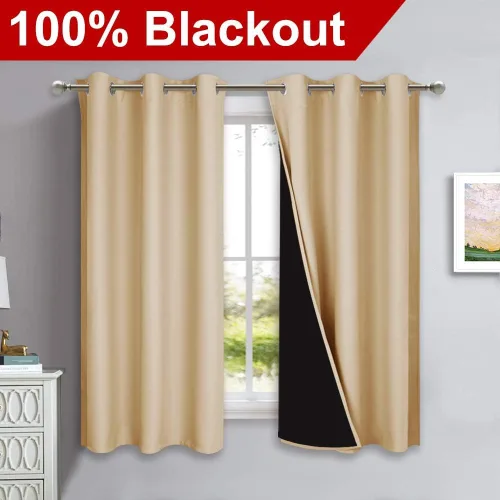 Miniatura 2 de NICETOWN Cortinas opacas para dormitorio, cortinas opacas súper gruesas, cortinas opacas de doble capa con forro negro para ventanas pequeñas
