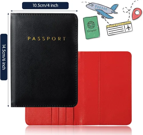 Miniatura 2 de 2 piezas de fundas de pasaporte nupcial titular cartera de viaje para pasaporte