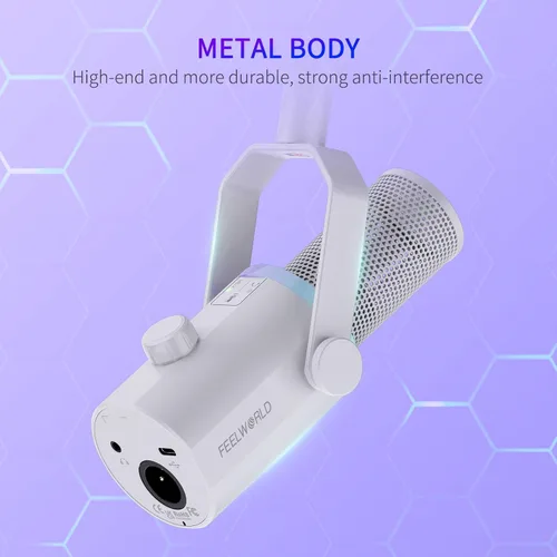 Miniatura 7 de FEELWORLD PM1 XLR USB Micrófono Dinámico con Brazo de Boom Regalos para Grabación de Pódcast, PC, Videojuegos, Transmisión en Vivo, Voz en Off