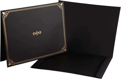 Miniatura 6 de Paquete de 25 portacreditados, 25 tapas de certificados para papel de tamaño carta, carpetas de certificados, color negro, 9 x 11.5 pulgadas