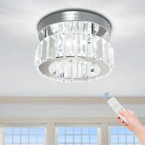 Miniatura 10 de CLAIRDAI Lámpara de techo de cristal cuadrada de montaje empotrado, lámpara de techo LED moderna para cocina, pasillo, vestíbulo, sala de estar