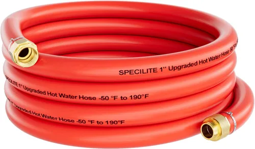 Miniatura 15 de SPECILITE Manguera de agua de jardín fría/caliente de 1 pulgada, 50 pies, -50 ℉ a 190 ℉, alto flujo de agua, flexible y ligera, tubo de goma