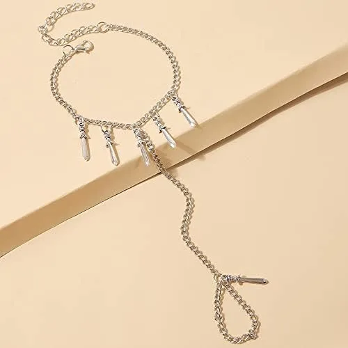Miniatura 3 de Pulsera geométrica de múltiples capas de aleación de color de acero con borla de gota de agua, Acero aleado, Sin gemas.