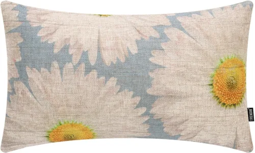 TRENDIN Funda de almohada de Pascua de 12 x 20 pulgadas, decoración retro de primavera, funda de cojín decorativa de margarita azul, funda de cojín