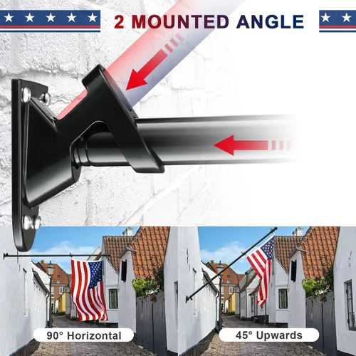 Miniatura 6 de Mástil de bandera con bandera estadounidense, postes de bandera sin enredos para exteriores con banderas de Estados Unidos bordadas de 3 x 5