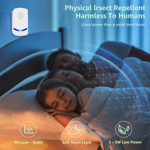 Miniatura 7 de Repelente ultrasónico de plagas actualizado 2026, repelente de arañas en interiores para cucarachas, hormigas, moscas, mosquitos, ratones, control