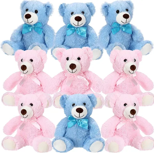 Miniatura 8 de Zhanmai Paquete de 9 lindos animales de peluche de osos de 14 pulgadas a granel para regalo de San Valentín, graduación, baby shower, fiesta