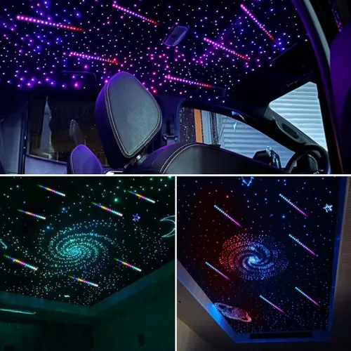 Miniatura 7 de AKEPO 36W 4 Color Twinkle & RGB Estrella fugaz de 2 en 1, luces de fibra óptica, kit de 1800pcs+240pcs de fibras ópticas de 0.03in 13.1ft