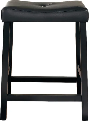 Miniatura 4 de Crosley Furniture Juego de 2 taburetes de bar tapizados con altura de mostrador, color negro, 24 pulgadas