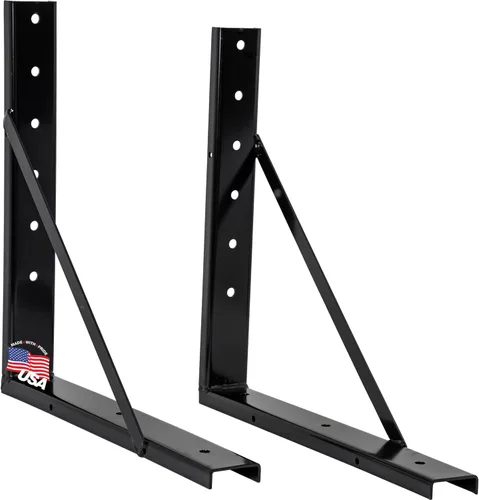 Miniatura 10 de Buyers Products 1701015 - Soportes de montaje de acero estructural negro soldado de servicio pesado para caja de herramientas debajo del camión