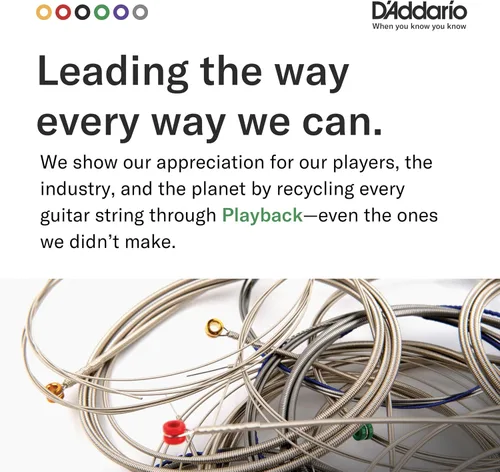 Miniatura 6 de Cuerdas para guitarra acústica de bronce fosforado D'Addario, blanco negro rojo azul