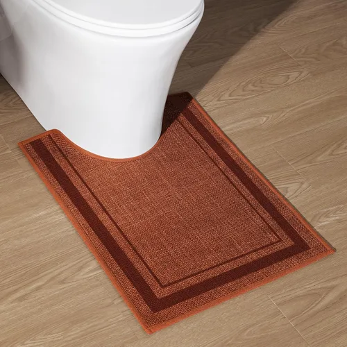 Miniatura 30 de chakme Juego de 2 alfombras de baño ultrafinas, absorbentes, antideslizantes, lavables a máquina, color beige oscuro, 17 x 24 pulgadas + tapete