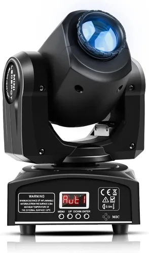 U`King Luz LED de cabeza móvil de 25 W, luces para DJ, iluminación de escenario con 8 GOBO 8 colores por DMX-512 y foco de control activado por