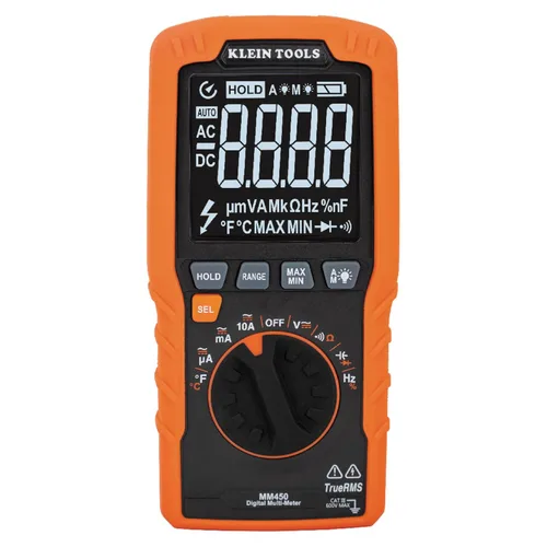 Miniatura 17 de Klein Tools ET270 Multímetro digital de rango automático, CA/CC, resistencia, continuidad, probador de receptáculo GFCI con cables de prueba y cable