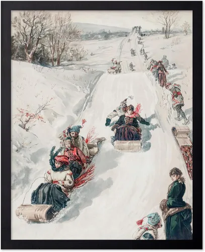 Miniatura 10 de Poster Master Póster de Navidad vintage, impresión retro de carreras de trineo, arte de pared de invierno, regalo de vacaciones para hombres