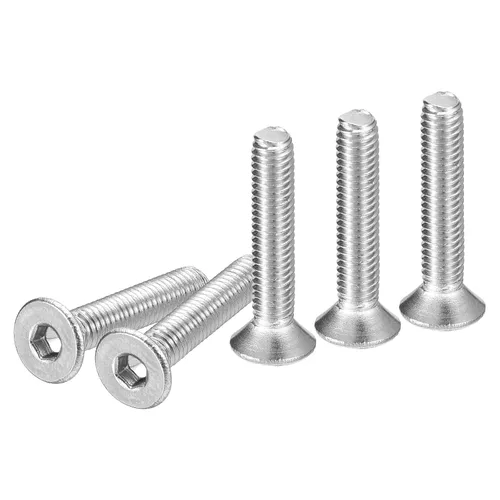Miniatura 12 de DTGN Tornillos de cabeza plana M3-0.020 x 1.378 in, paquete de 50 tornillos de cabeza plana de acero inoxidable 304, rosca completa, pernos