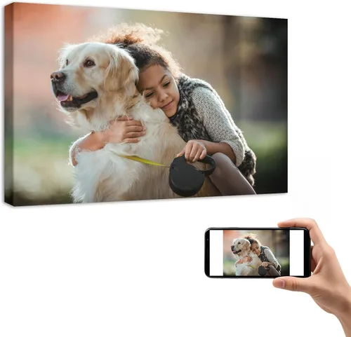 Miniatura 20 de YYYYHPP Impresiones en lienzo con tus fotos, arte de pared personalizado de foto a lienzo, impresión en lienzo para boda, familia, bebé, mascotas