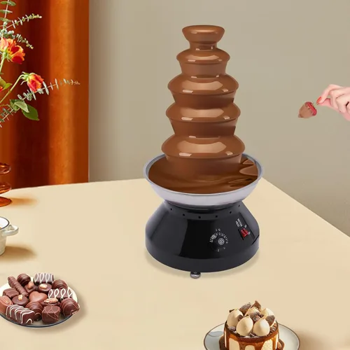 Miniatura 2 de Fuente de chocolate, torre comercial de fondue de chocolate caliente de 230 W, 101.4 fl oz, máquina de calentamiento de fusión de chocolate de acero