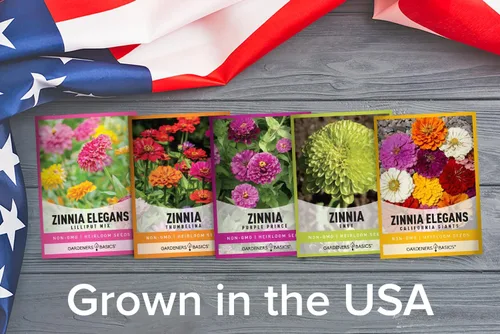 Miniatura 5 de Gardeners Basics, Semillas de Zinnia para plantar al aire libre (5 variedades) variedades de pulbelina, lilliput, envidia, príncipe púrpura y pompón