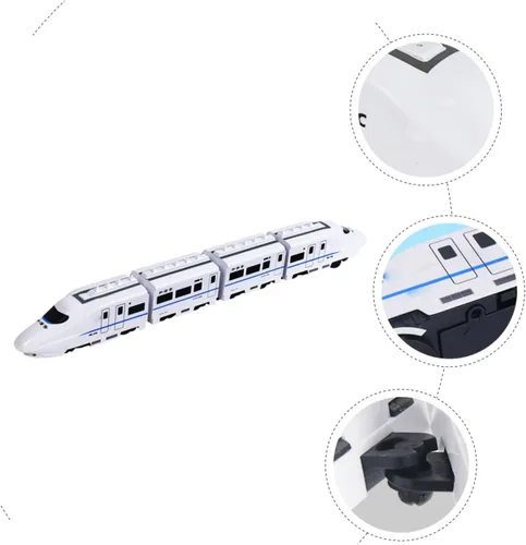 Miniatura 8 de Tren eléctrico para edades Locomotora educativa de alta velocidad con pistas a presión, material plástico, diversión y vástago interactivo para niños