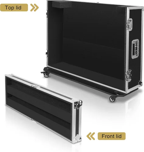 Miniatura 8 de Sound Town ATA - Funda mezcladora de madera contrachapada con protección interior de espuma, Doghouse y ruedas giratorias para consola mezcladora