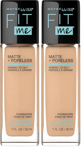 Miniatura 61 de Maybelline New York Fit Me Matte + Poreless Base Líquida, Formato de Bolsa, 220 Natural Beige, 1.3 onzas 220 Beige natural