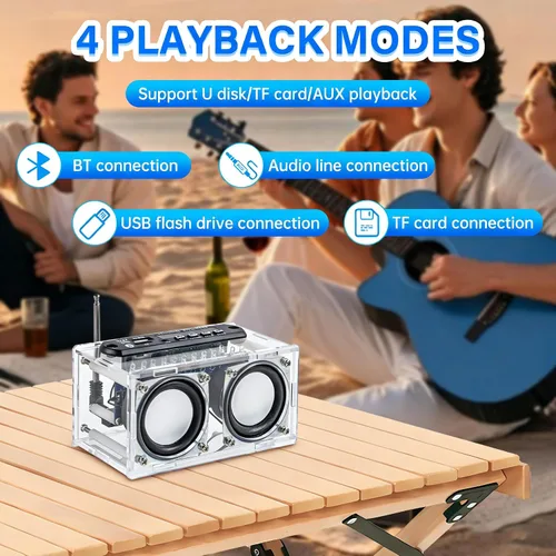 Miniatura 6 de Diymore Kit de altavoz Bluetooth para bricolaje, kit de práctica de soldadura de radio, altavoces duales y control remoto, para soporte