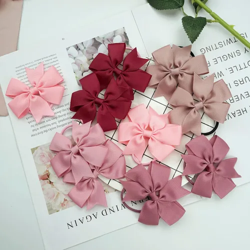 Miniatura 6 de 40 lazos para el pelo con cinta de grogrén boutique de 3 pulgadas, lazos elásticos para el cabello, bandas para el cabello para coleta, en pares 20