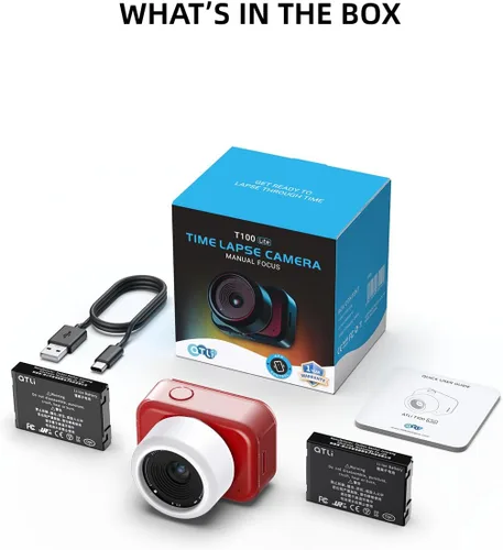 Miniatura 5 de ATLI T100 Lite Time Lapse Cámara 1080P HDR Profesional WiFi APP Control Manual Focus Timelapse Cámara de vídeo para plantas de construcción de Rojo