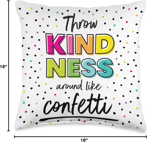 Miniatura 4 de Carson Dellosa Education Happy Place Kindness Around Like - Almohada de confeti, 16 x 16 pulgadas, multicolor