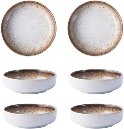 Miniatura 8 de Colias Wing - Juego de 6 tazones de porcelana de diseño elegante y estilo simple de un solo color, tazones para condimentos, tazones para salsa