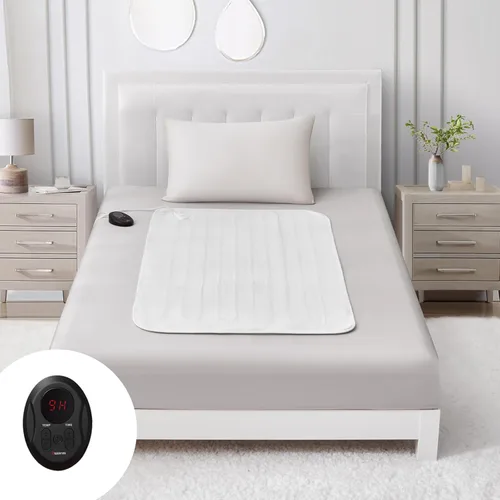 Miniatura 9 de Bwarm Cubrecolchón eléctrico con calefacción tamaño King, 78 x 80 pulgadas, calentador de cama, 9 ajustes de calor, 1-12 horas de apagado