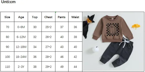 Miniatura 7 de Conjunto de sudadera de calabaza para bebé y niño pequeño, sudadera con pantalones y pantalones para recién nacidos, ropa de otoño