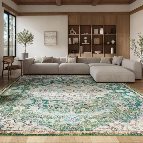 Miniatura 34 de SAFAVIEH Colección Madison MAD447B - Tapete bohemio con medallón antiguo y elegante, no desprende pelusa, para la sala, dormitorio, comedor