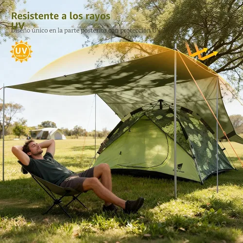 Miniatura 3 de GEERTOP Lona Grande de 17 x 10 pies Impermeable Portátil Mosca de Lluvia para Hamaca Toldo Exterior Lona de Refugio para Mochileros para Acampar