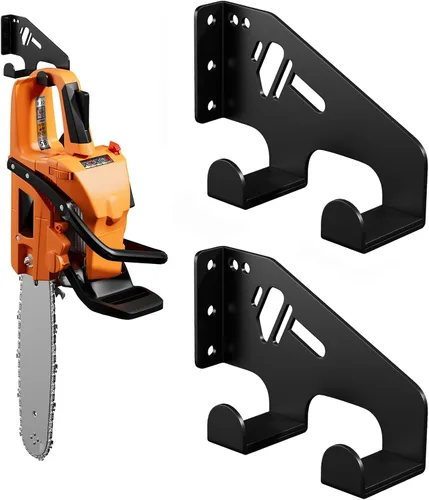 Miniatura 11 de XZHXFX Soporte de pared para motosierra, soporte de motosierra resistente para organización de garaje, organizador de cobertizo de almacenamiento